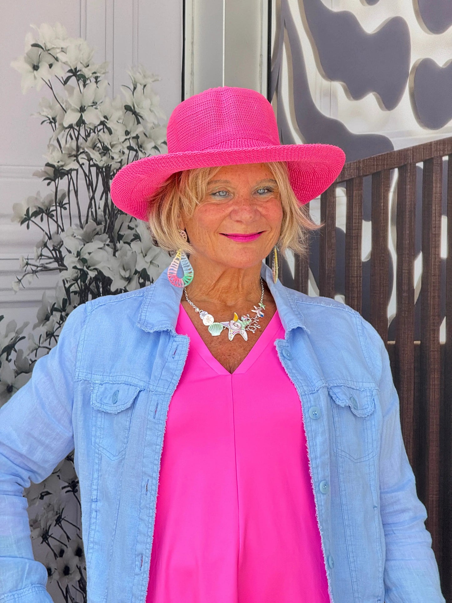 LULU-B CLEAR PERRIWINKLE LINEN JACKET