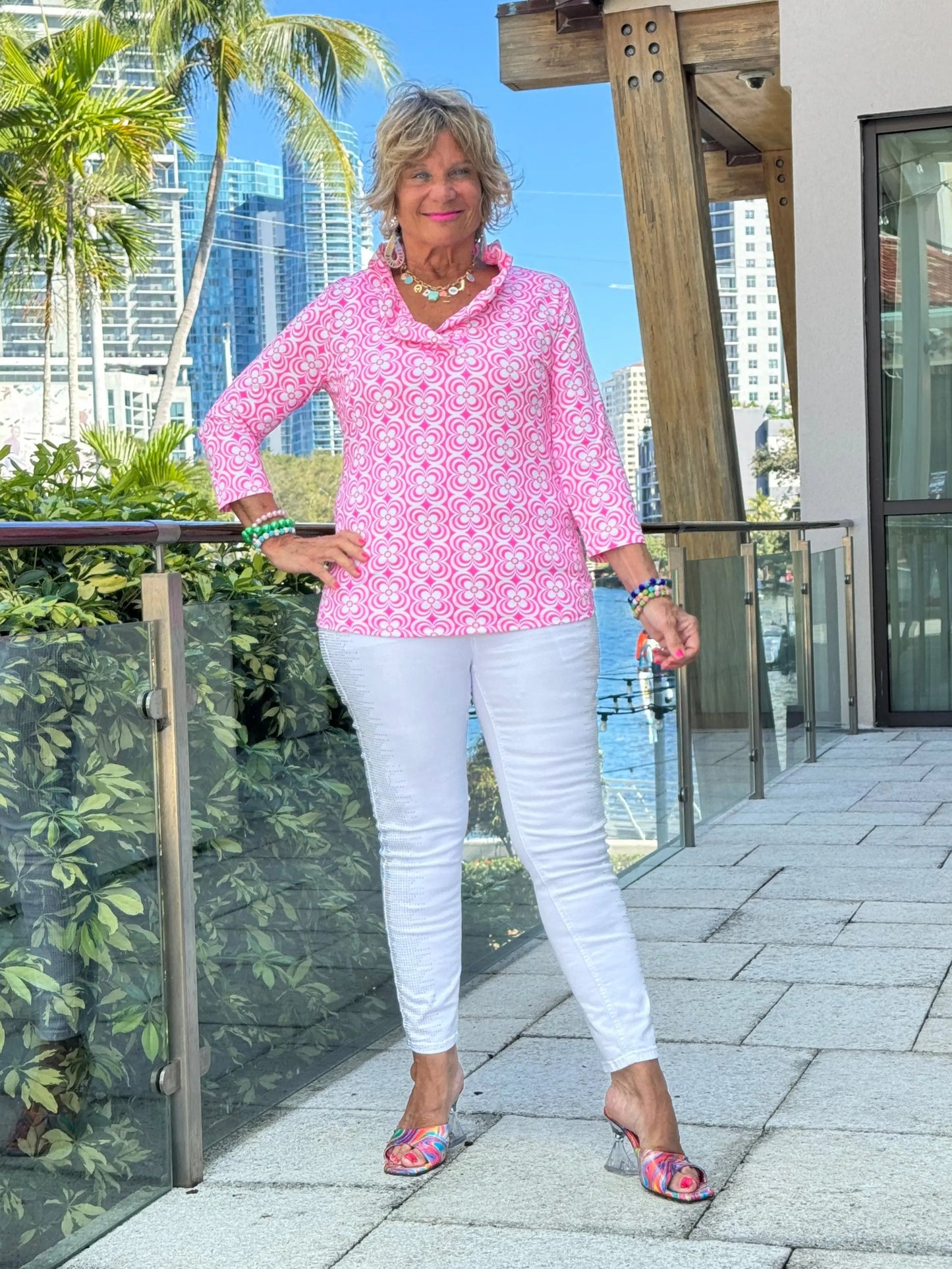 LULU B TROPIC PETALS RUFFLE TOP