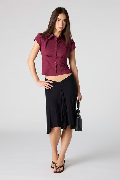 Button-Up Fitted Collared Top