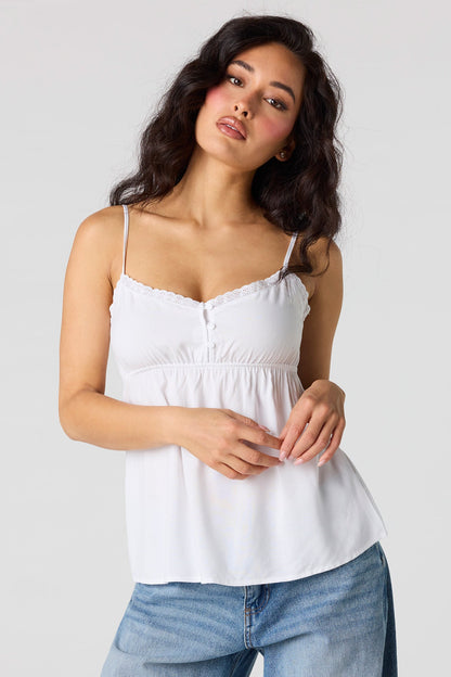 Lace Trim Babydoll Tank