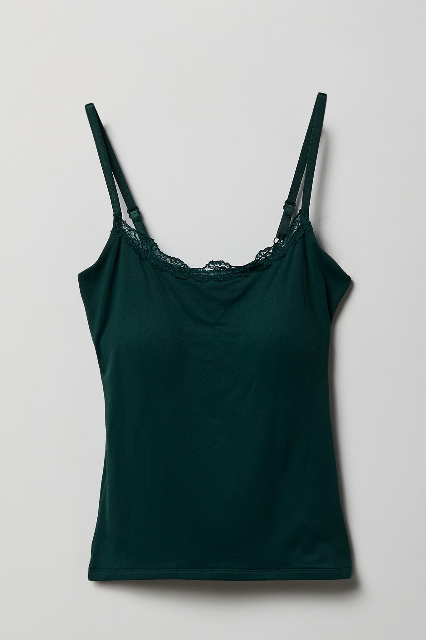 Luxe Heavy Contour Braless Lace Trim Tank