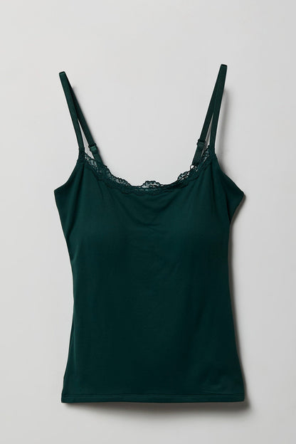 Luxe Heavy Contour Braless Lace Trim Tank