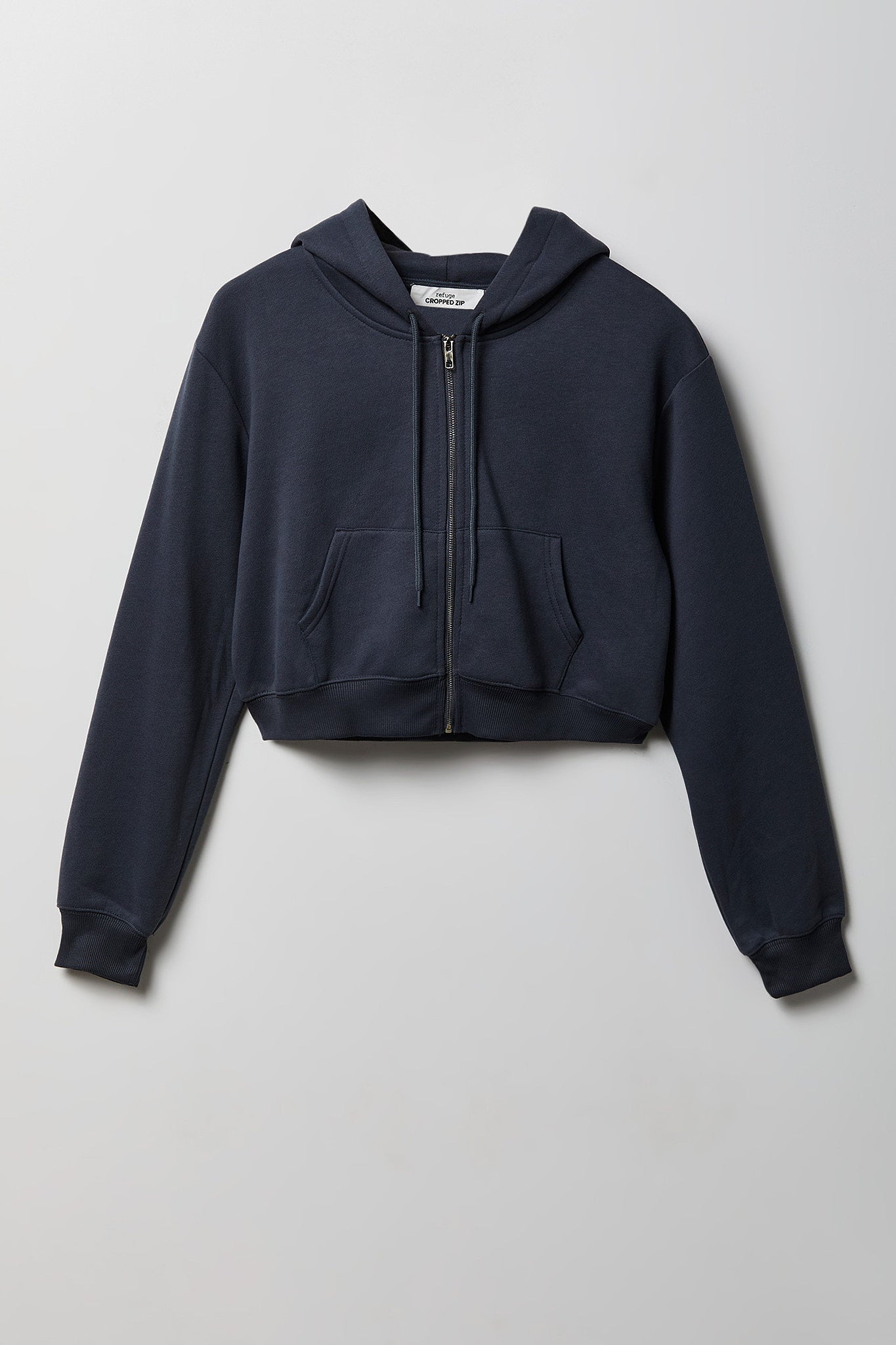 Fleece Cropped Zip Hoodie