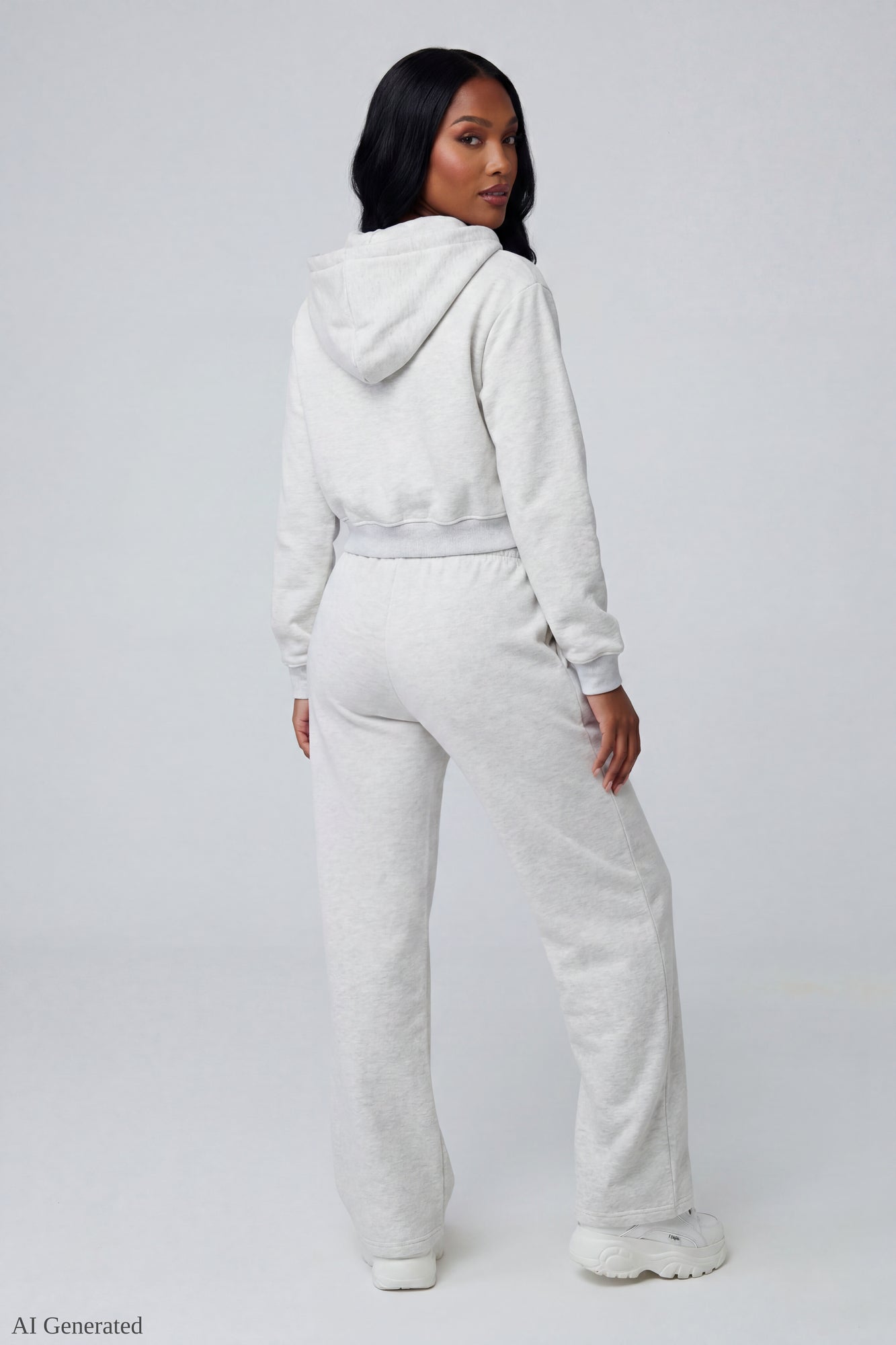 Fleece Cropped Zip Hoodie