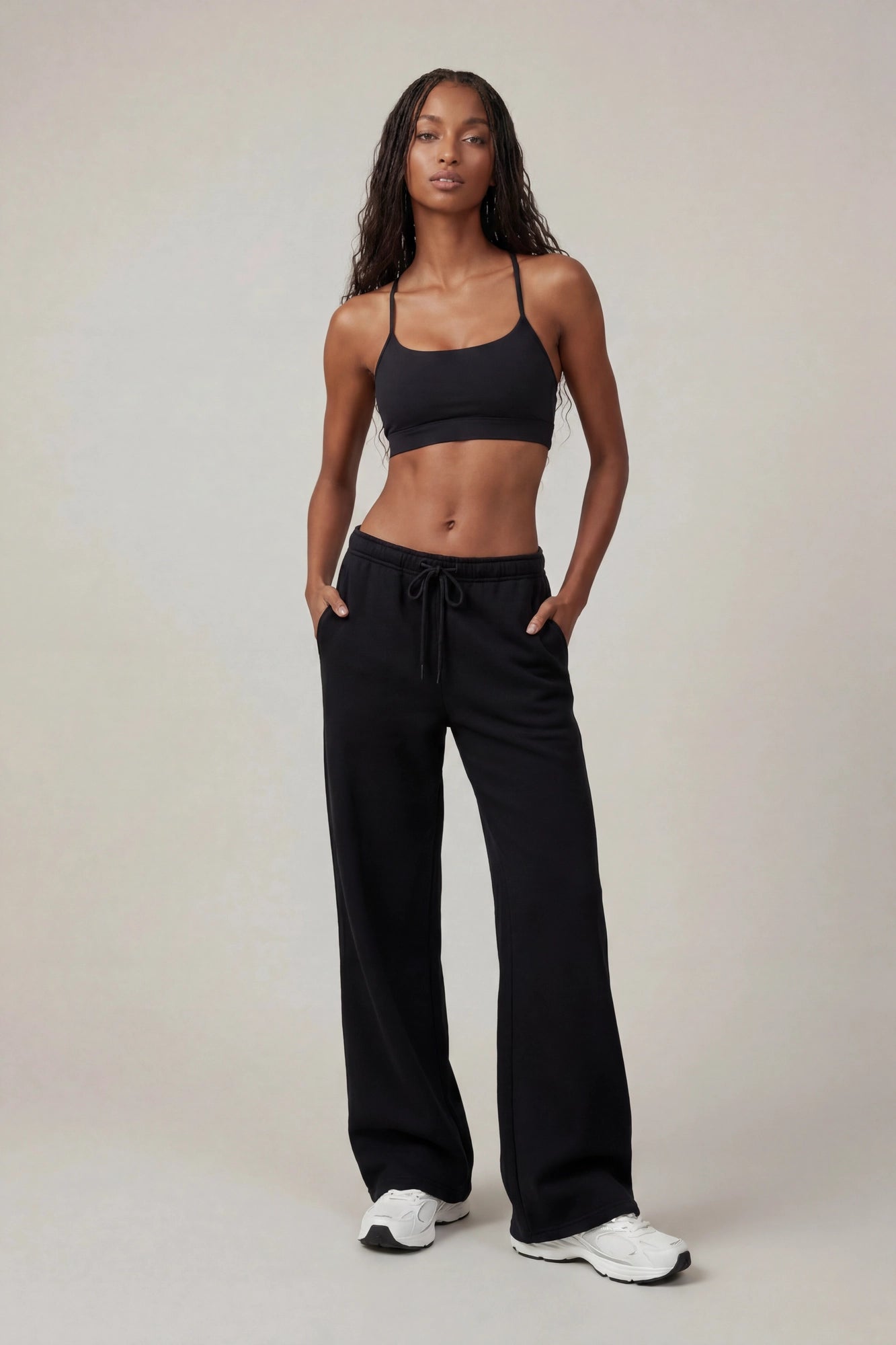Fleece Low Rise Wide Leg Sweatpant