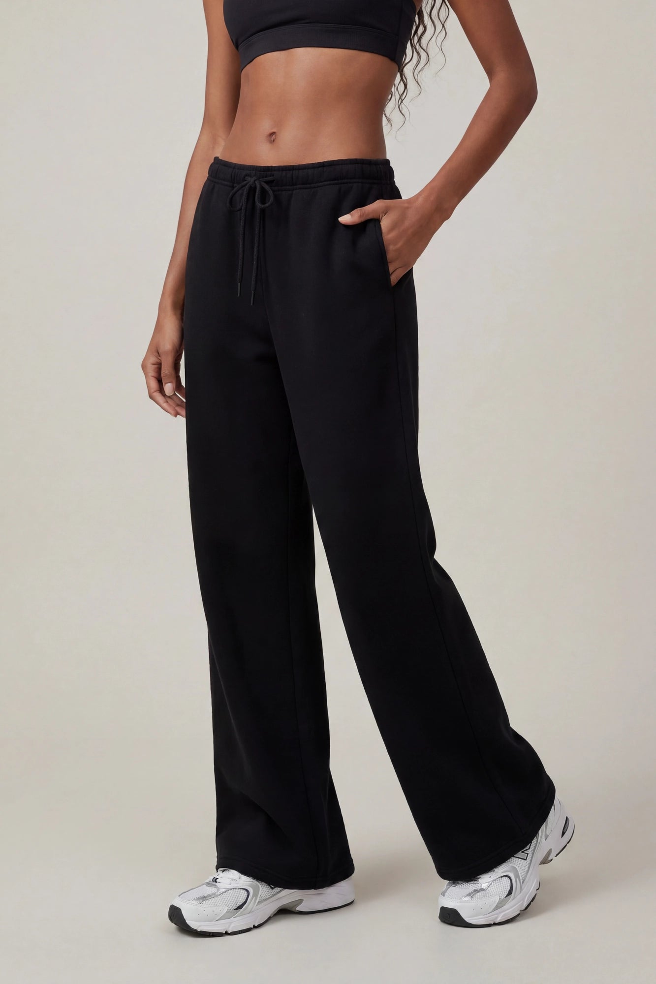 Fleece Low Rise Wide Leg Sweatpant