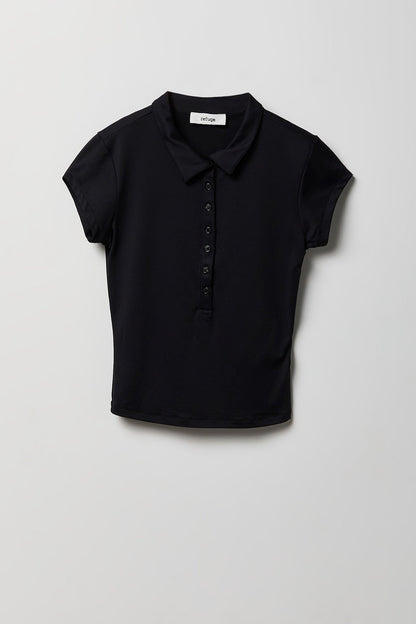 Contour Button-Up Polo