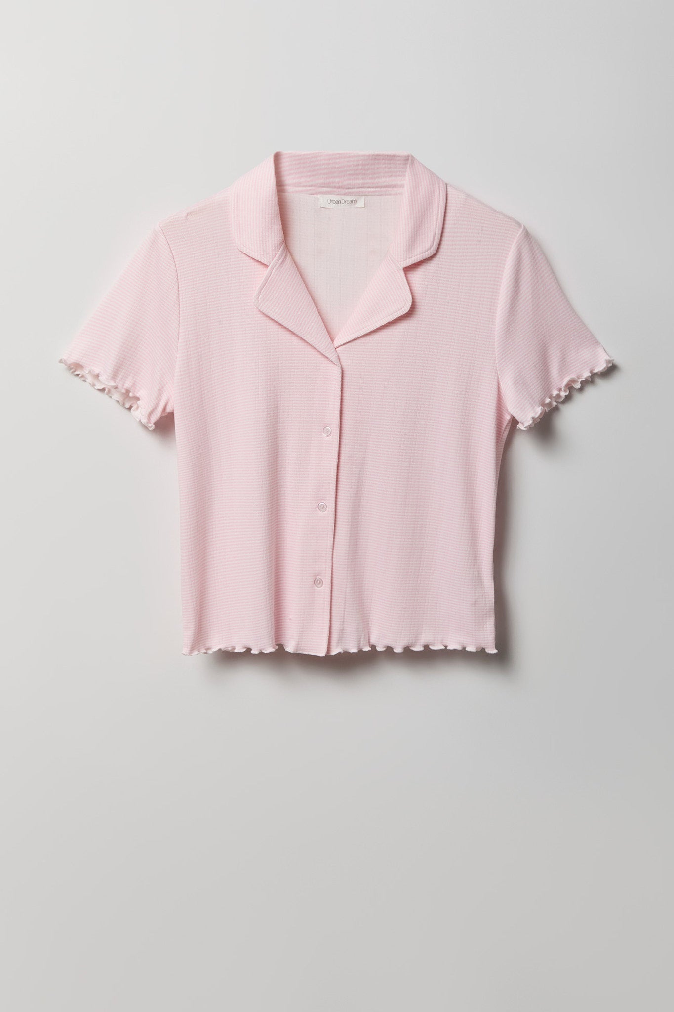 Pointelle Button-Up Top & Short Pajama Set