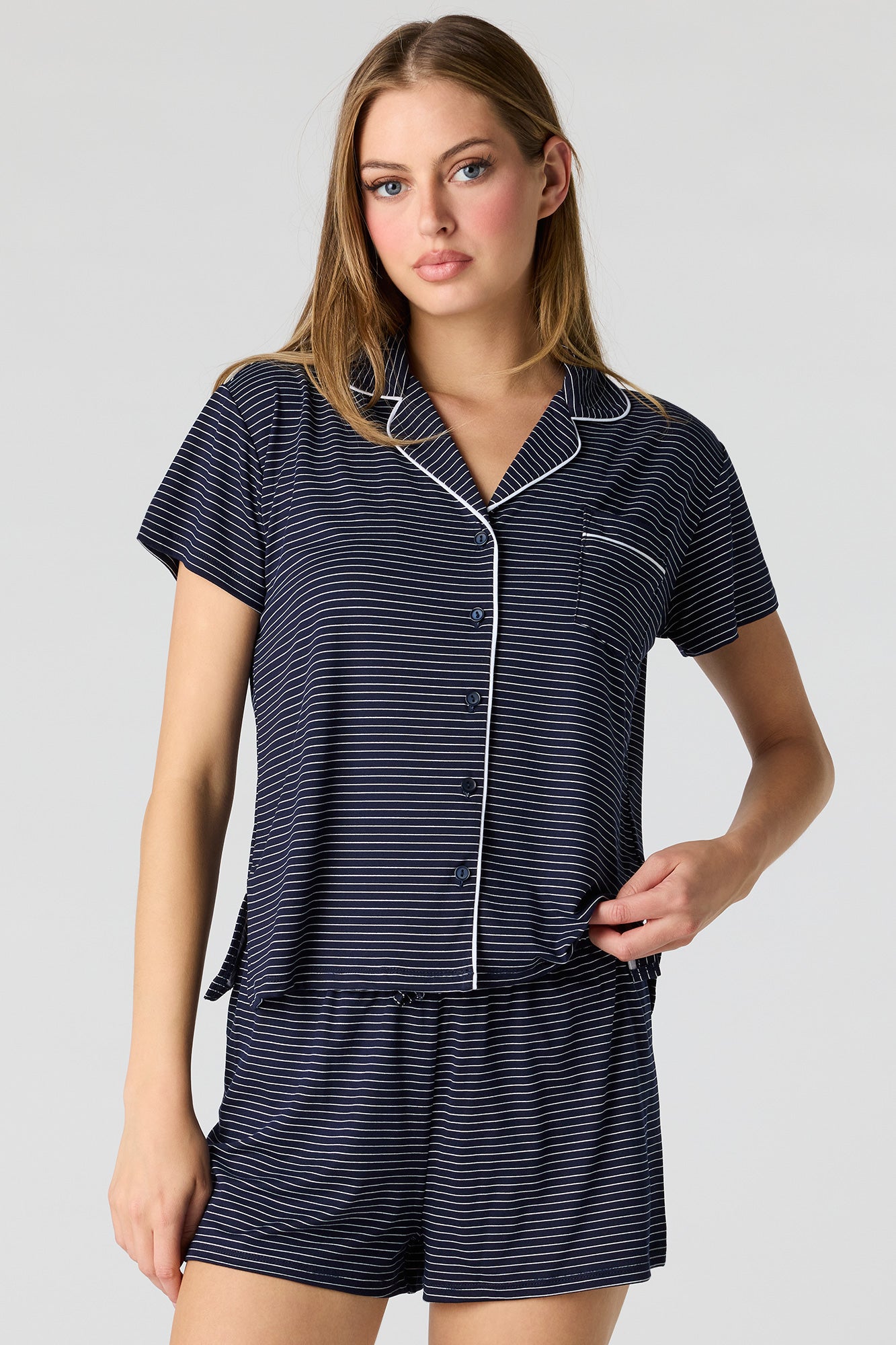Button-Up Top & Short Pajama Set