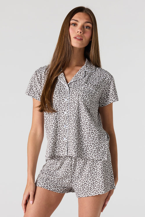 Button-Up Top & Short Pajama Set