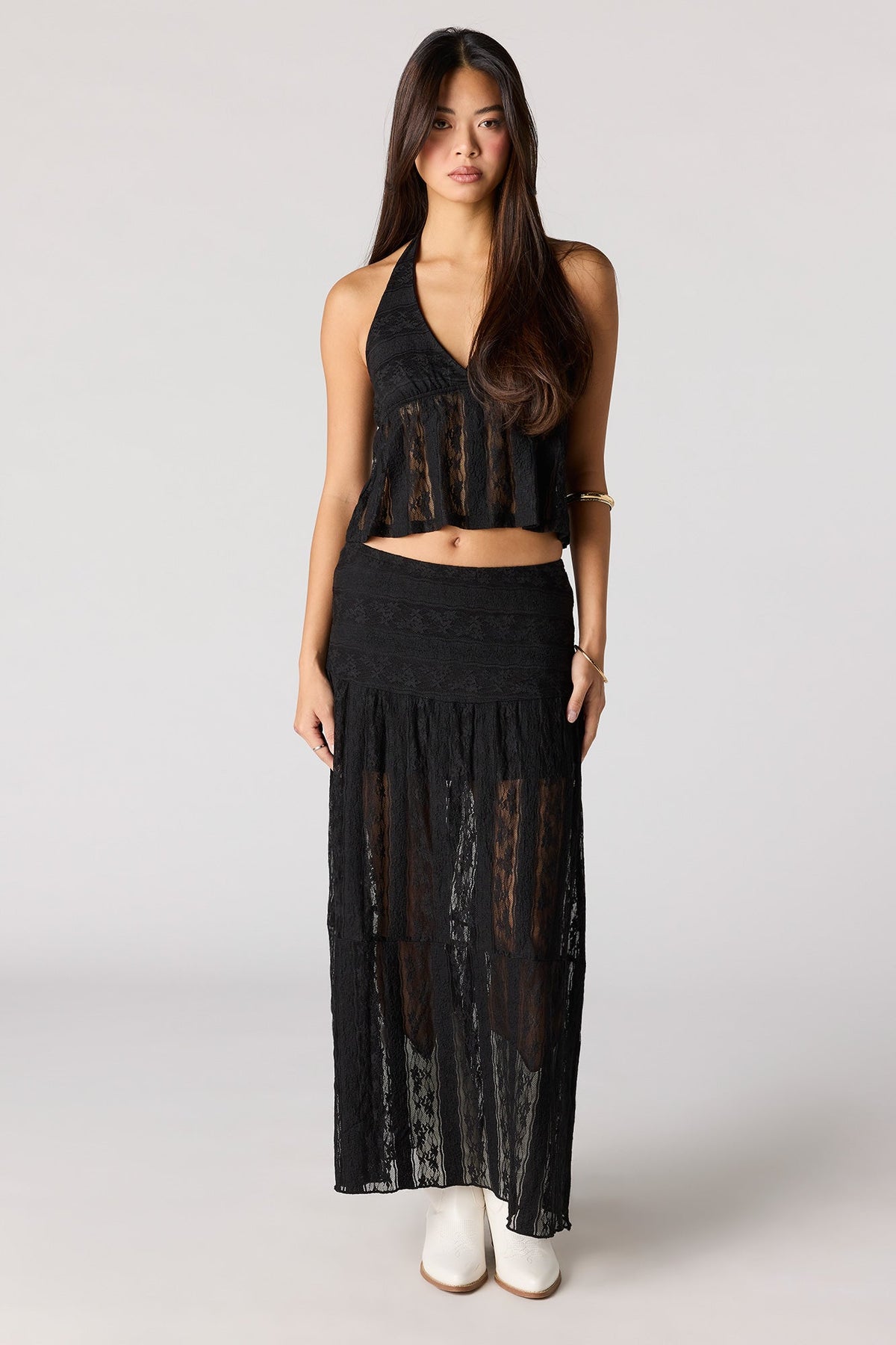 Floral Lace Maxi Skirt