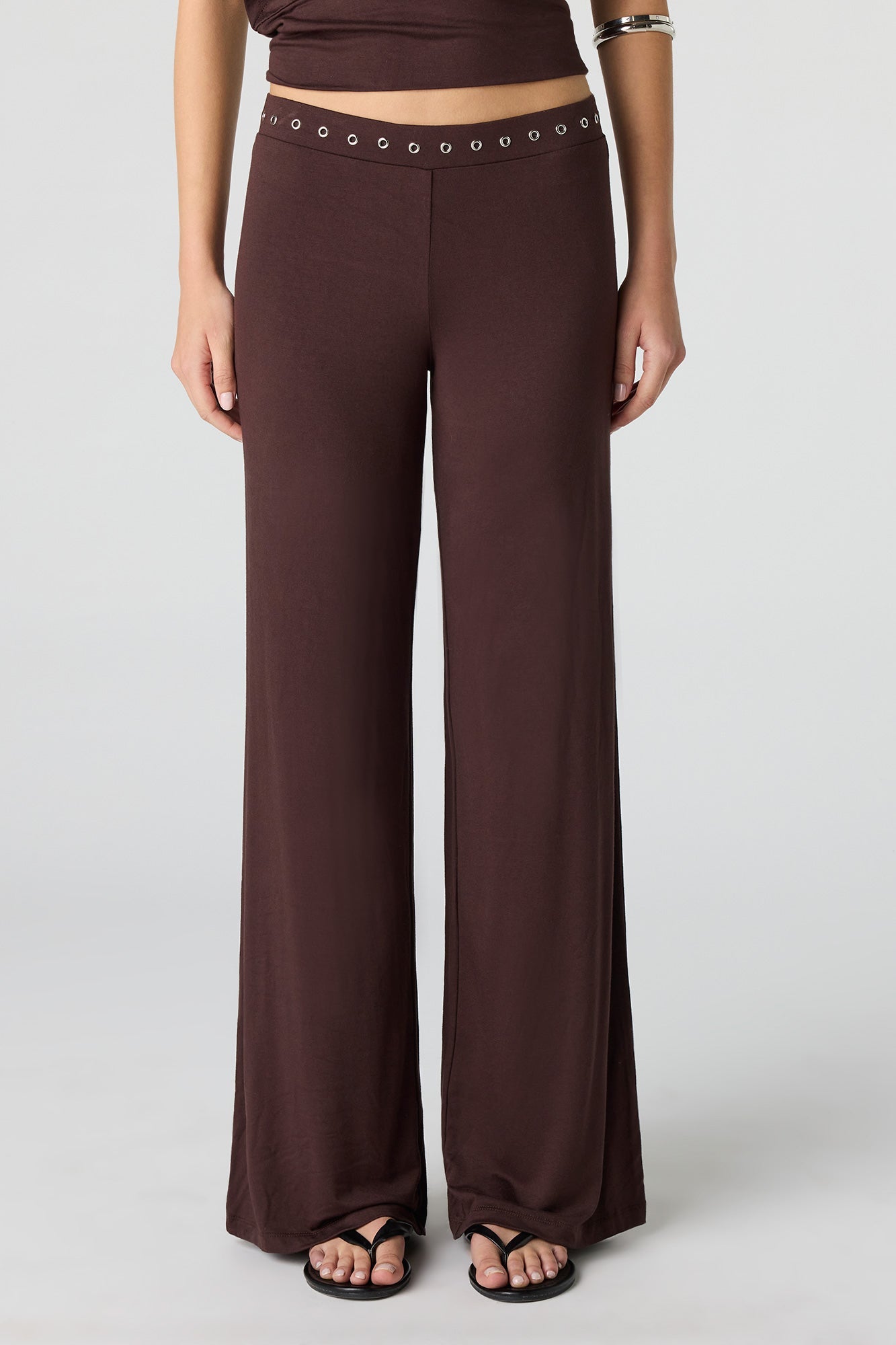 Eyelet Wide Leg Pant