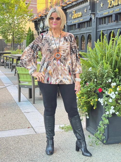 LEOPARD TAN FASHION TOP