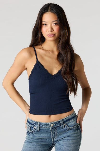 Seamless Lace Trim Cami