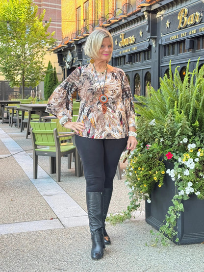 LEOPARD TAN FASHION TOP