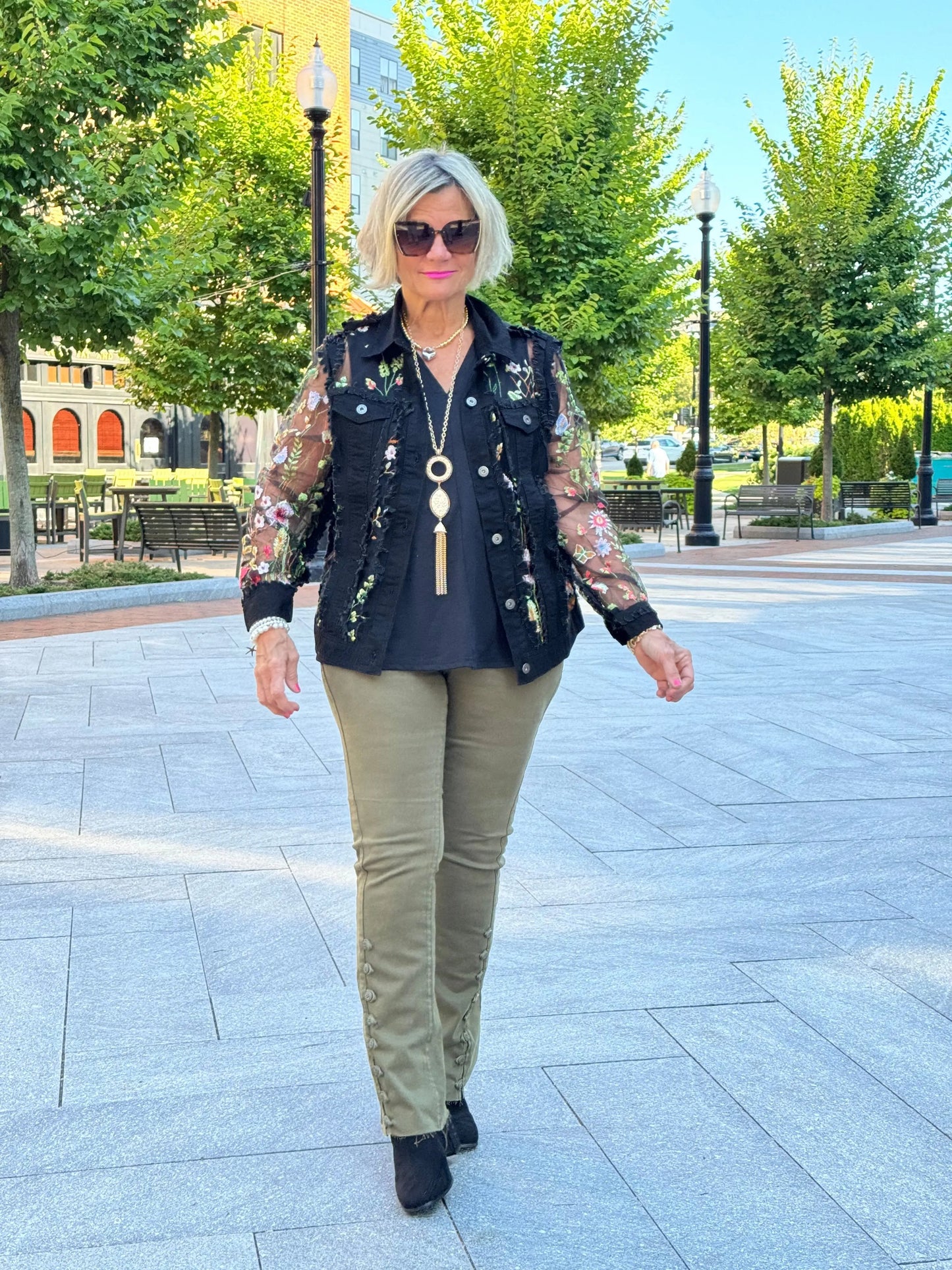 Ethyl The Long  Olive Lean Flair Jean - Elevated