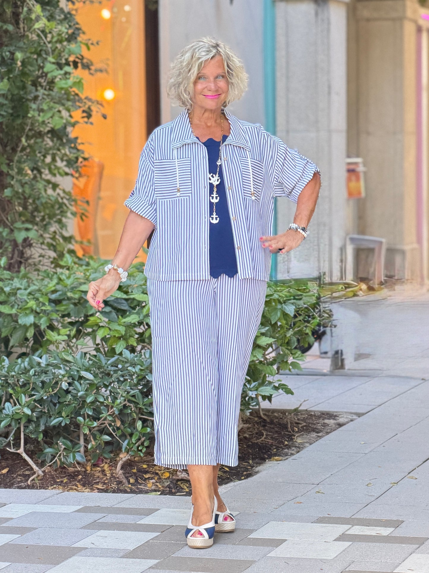 FRENCH RIVIERA NAVY SEERSUCKER JACKET