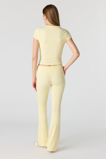 Soft Ribbed T-Shirt & Flare Pant Set