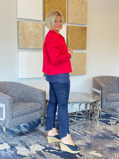 LULU B RED LINEN JACKET
