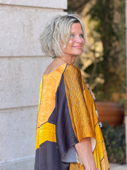 Gold & Black Geo Modal Kaftan