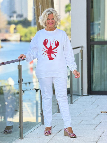 Glitter Red lobster  Sweatshirt