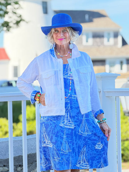 HARBOR LIGHTS BLUE SAILBOAT DRESS
