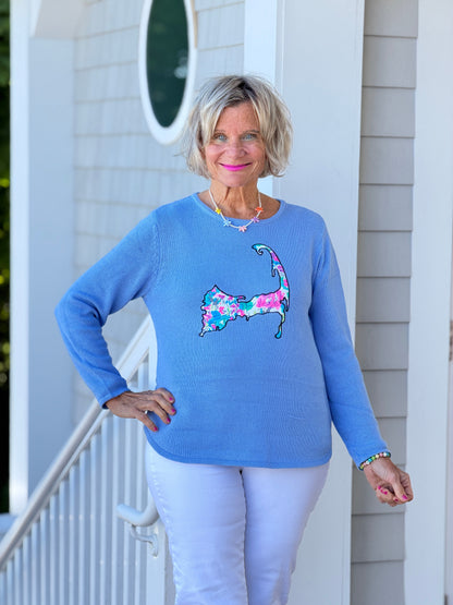 BEACH CLUB PERRI CAPE COD MAP SWEATER
