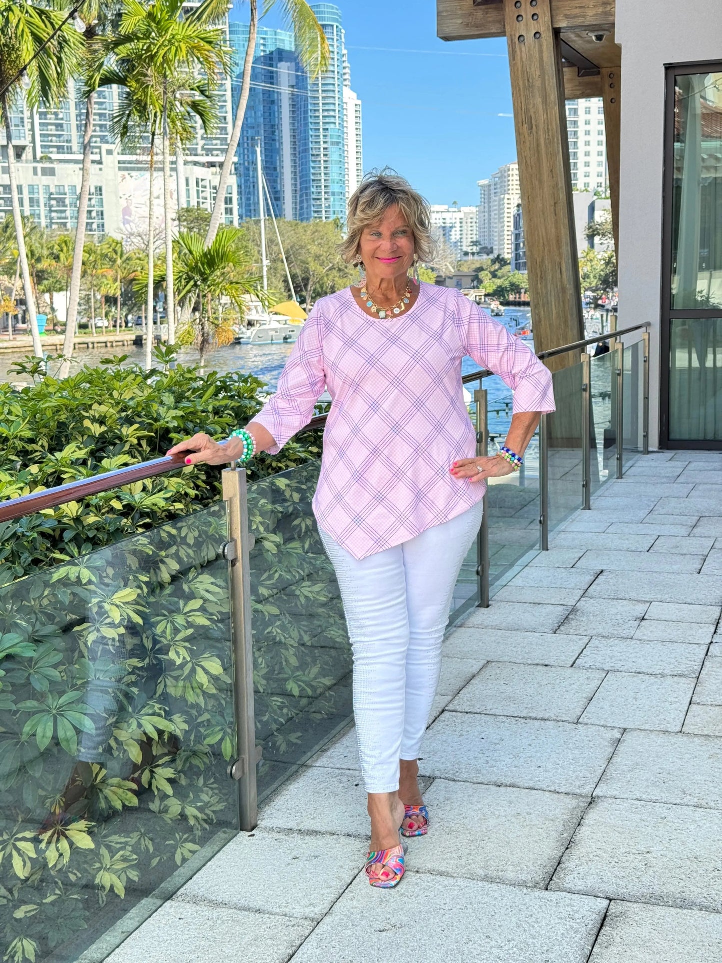 LULU B PINK CHIC ASYMMETRIC TOP