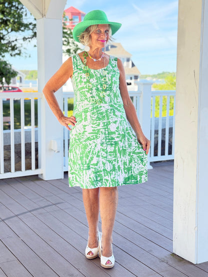 HARBOR LIGHTS GREEN SAILBOAT DRESS
