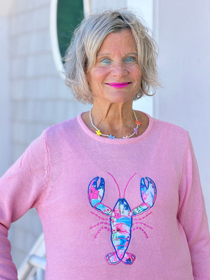 BEACH CLUB PINK LOBSTER SWEATER