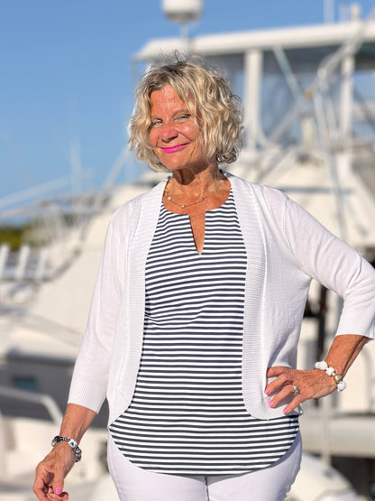 DOCKSIDE NAVY SLEEVELESS TOP