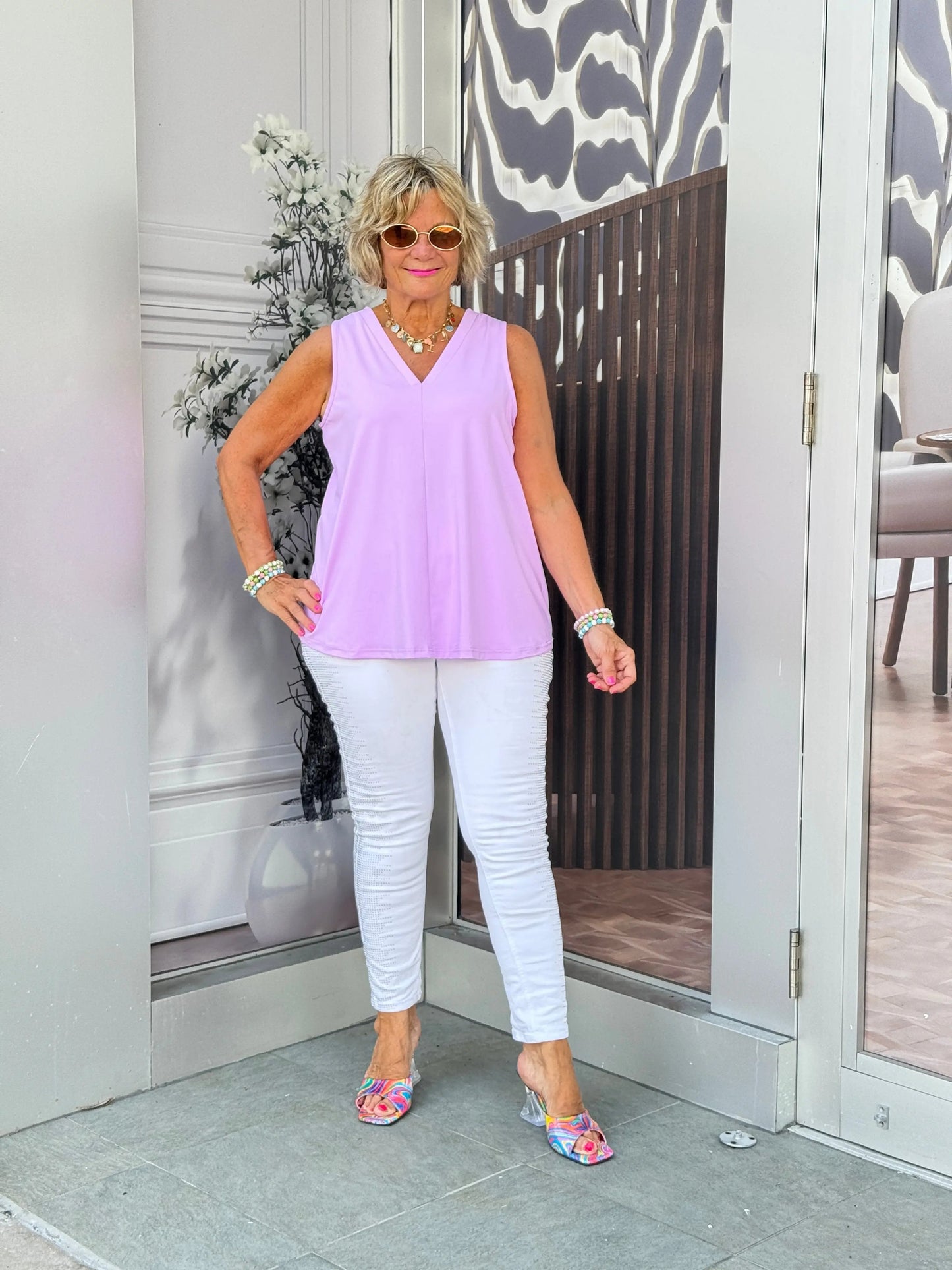 LILAC TAILORED V NECK