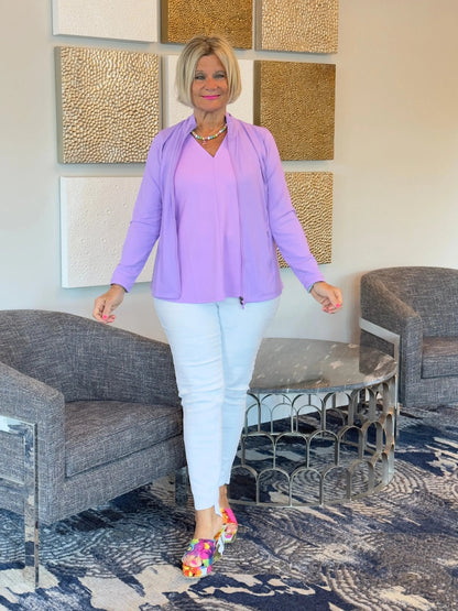 LILAC TAILORED V NECK