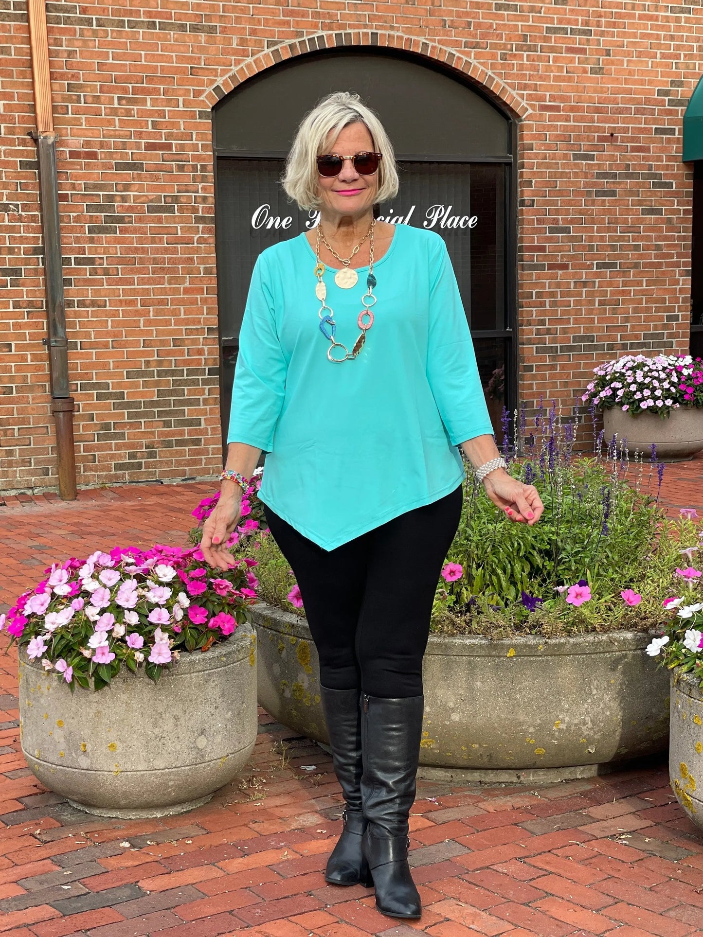 LULU-B SEA-FOAM ASYMMETRIC TOP