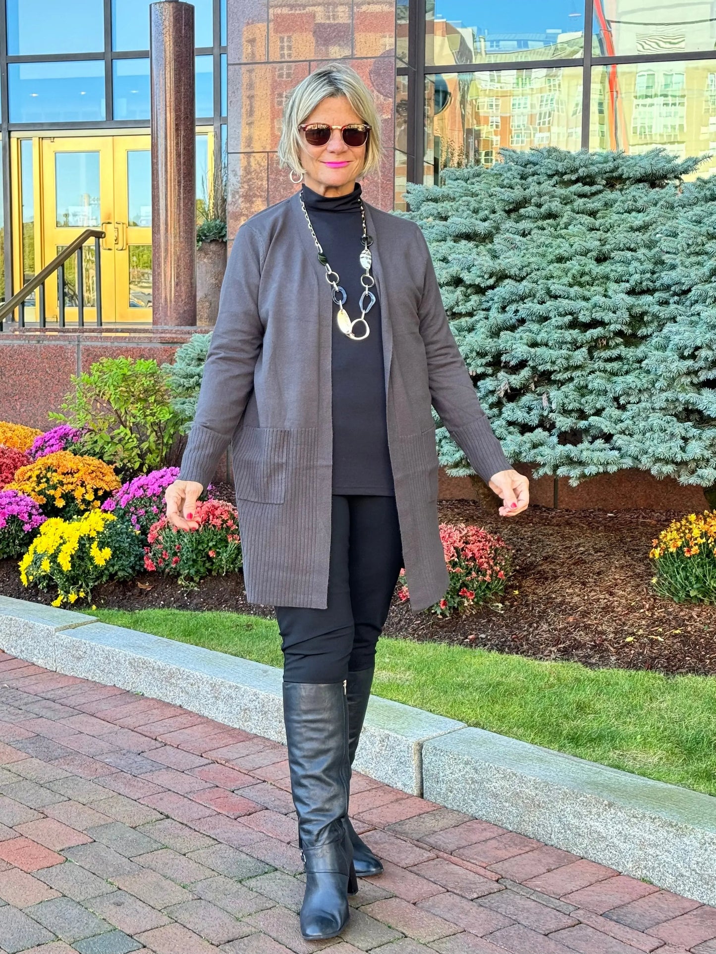 LULU-B CHARCOAL CASHMERE CARDIGAN
