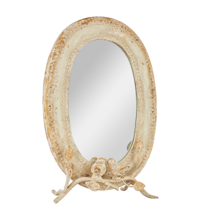 15.25" Distressed Finish Birds on Branch Mirror