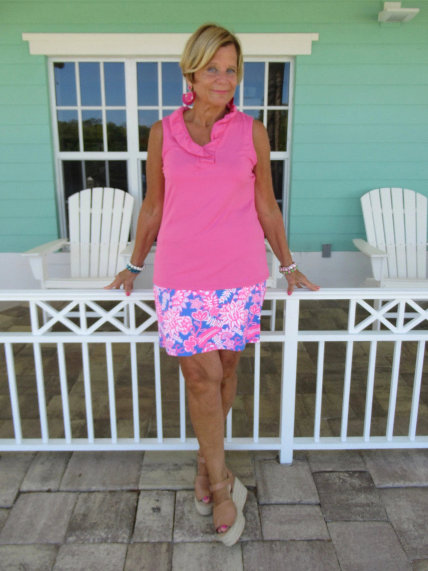 HOT PINK RUFFLE TOP