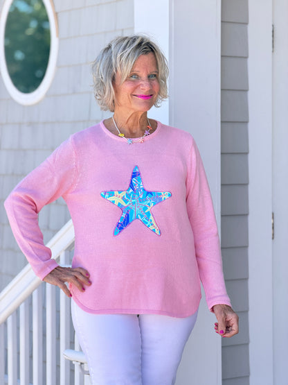 BEACH CLUB PINK STARFISH SWEATER