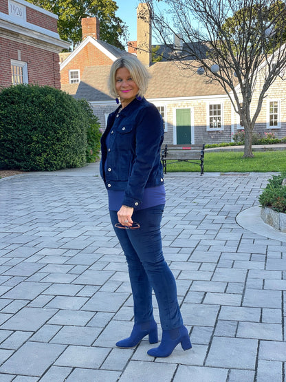 LULU-B NAVY VELOUR JACKET