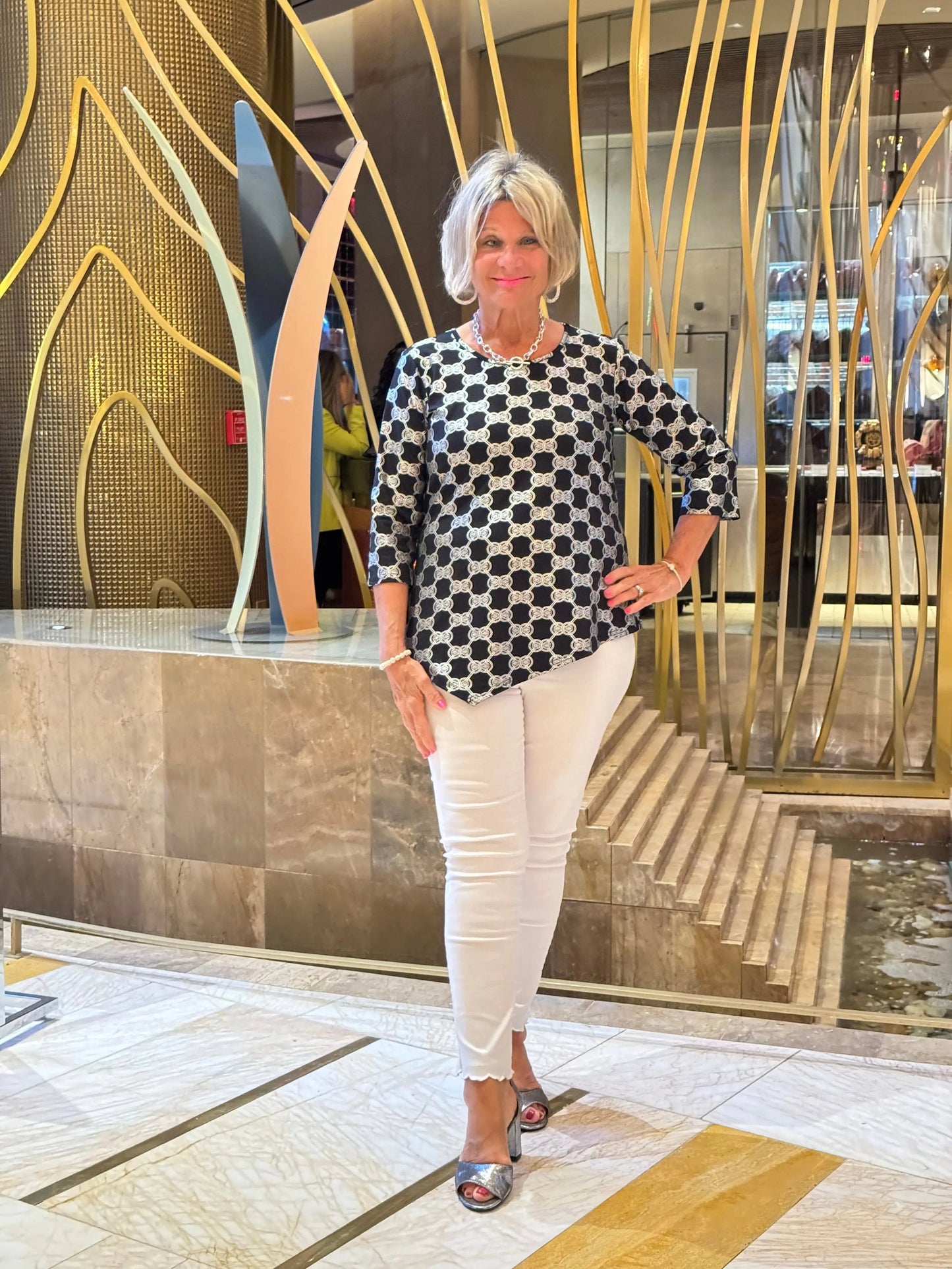 LULU-B BLACK AND SILVER TUNIC