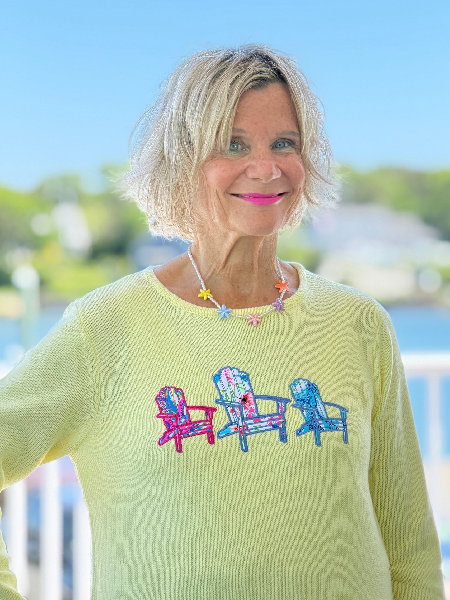 BEACH CLUB YELLOW ADIRONDACK SWEATER