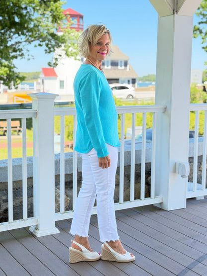 BEACH  CLUB AQUA STARFISH SWEATER