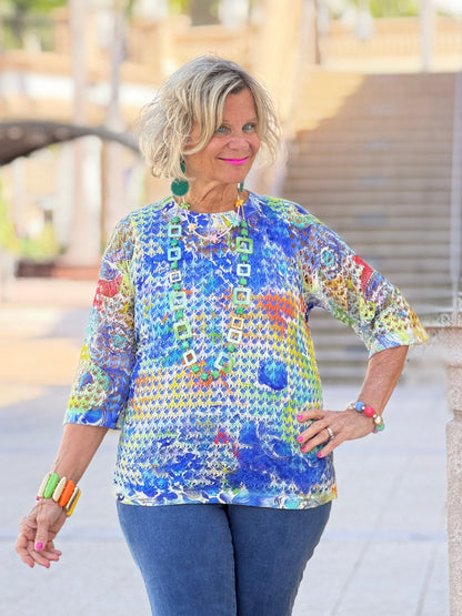 ETHYL ARTWORK MESH TOP