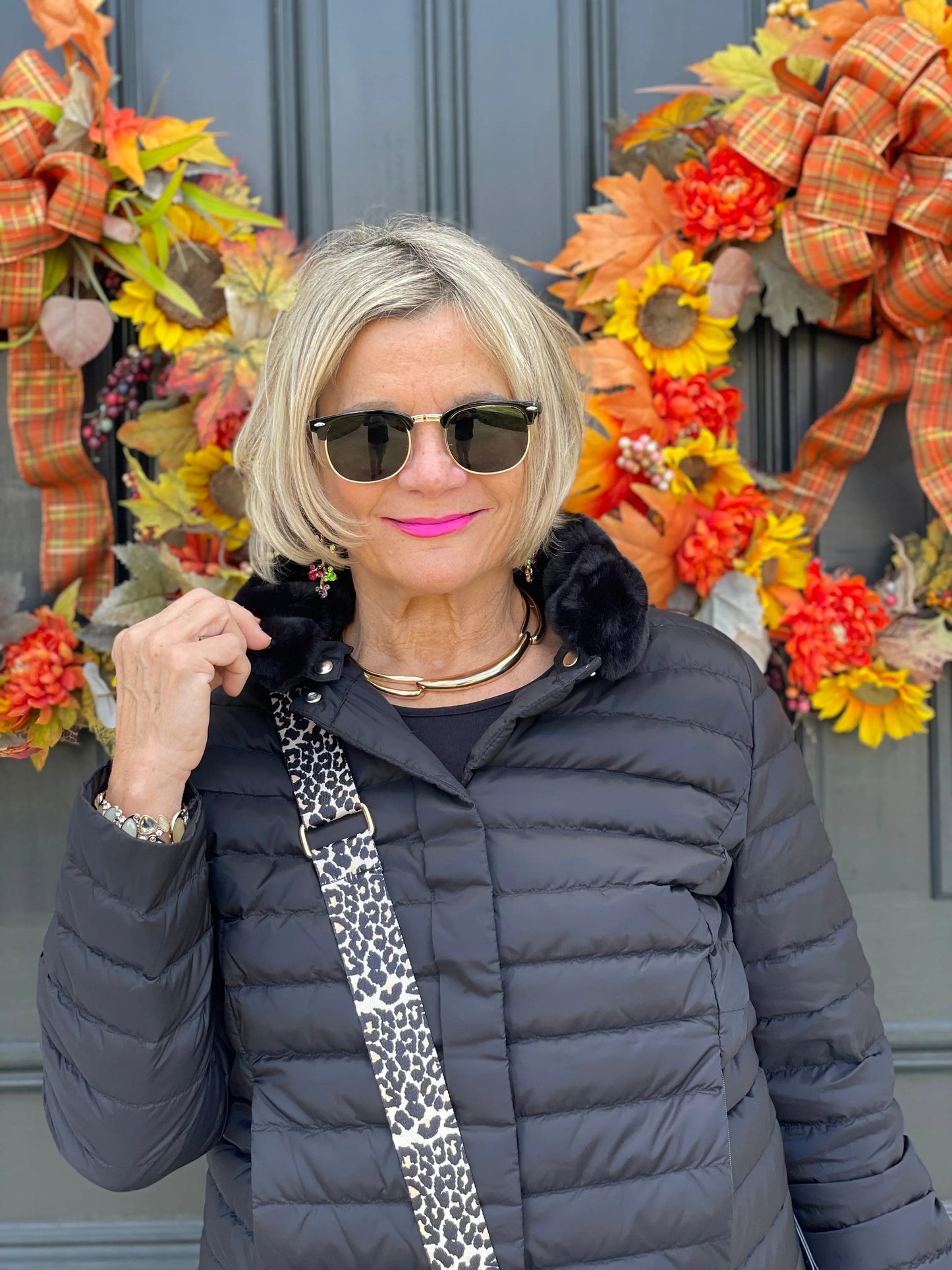 LULU-B PUFFER DOWN BLACK FAUX FUR JACKET