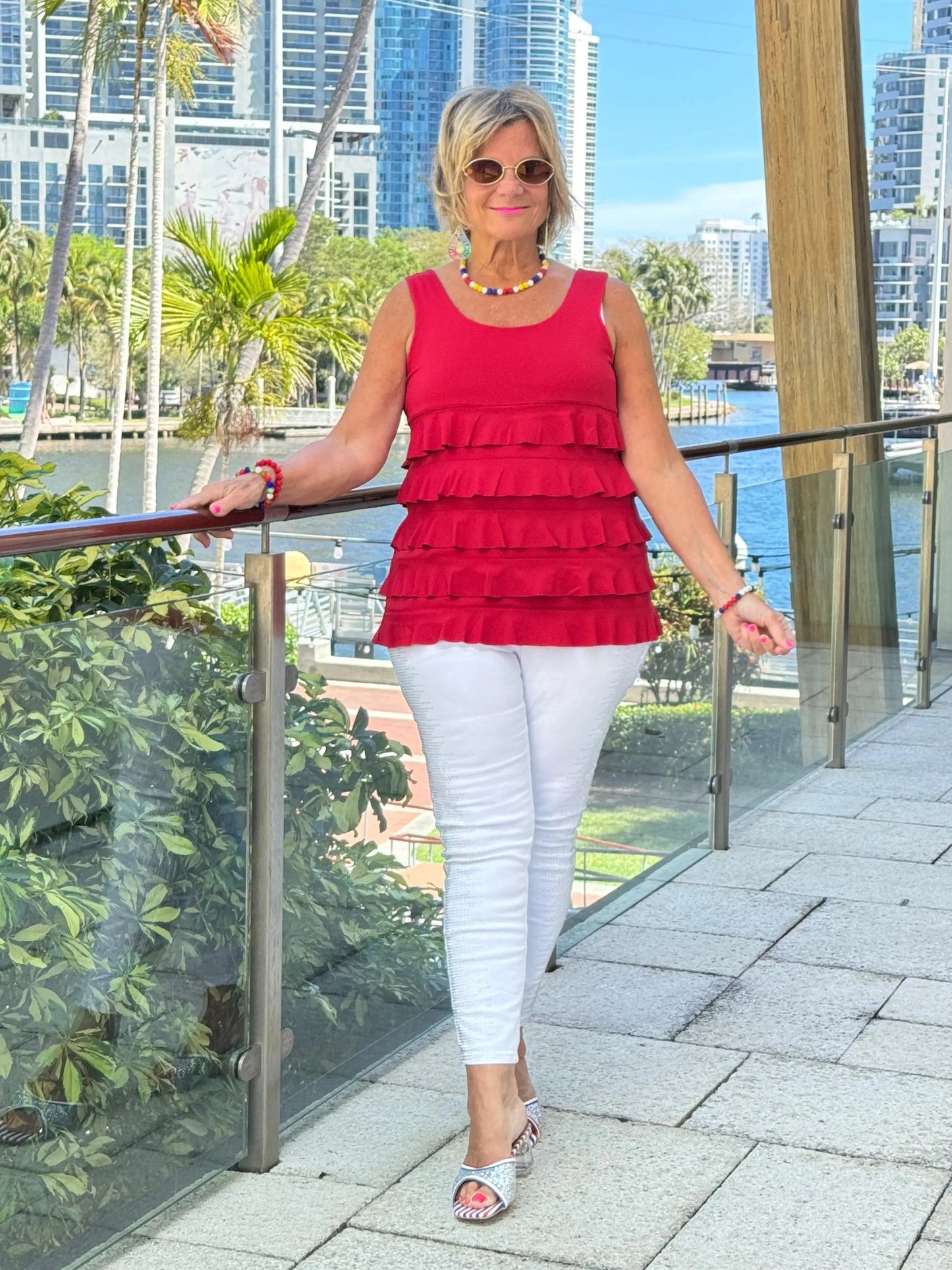 LULU-B CRIMSON RED CHA CHA TANK