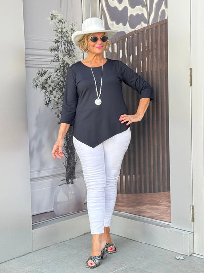 BLACK ASYMMETRIC TOP