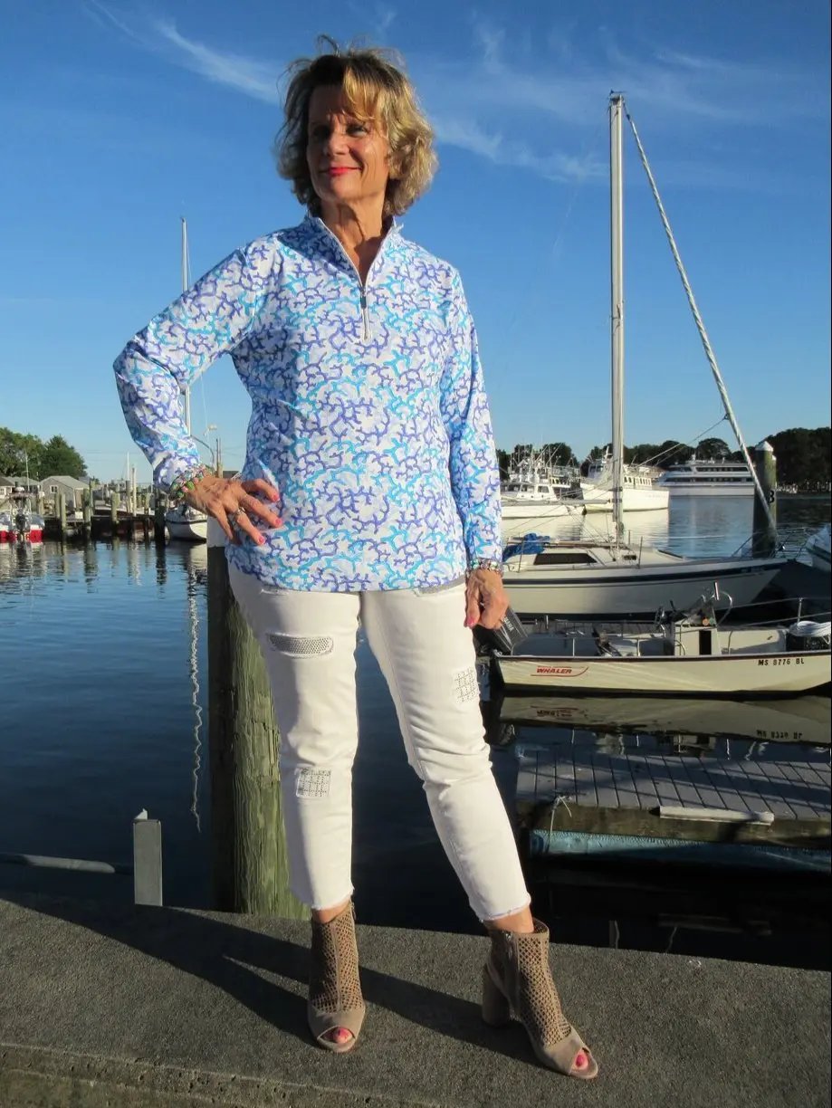 AQUA REEF ZIPPER TOP