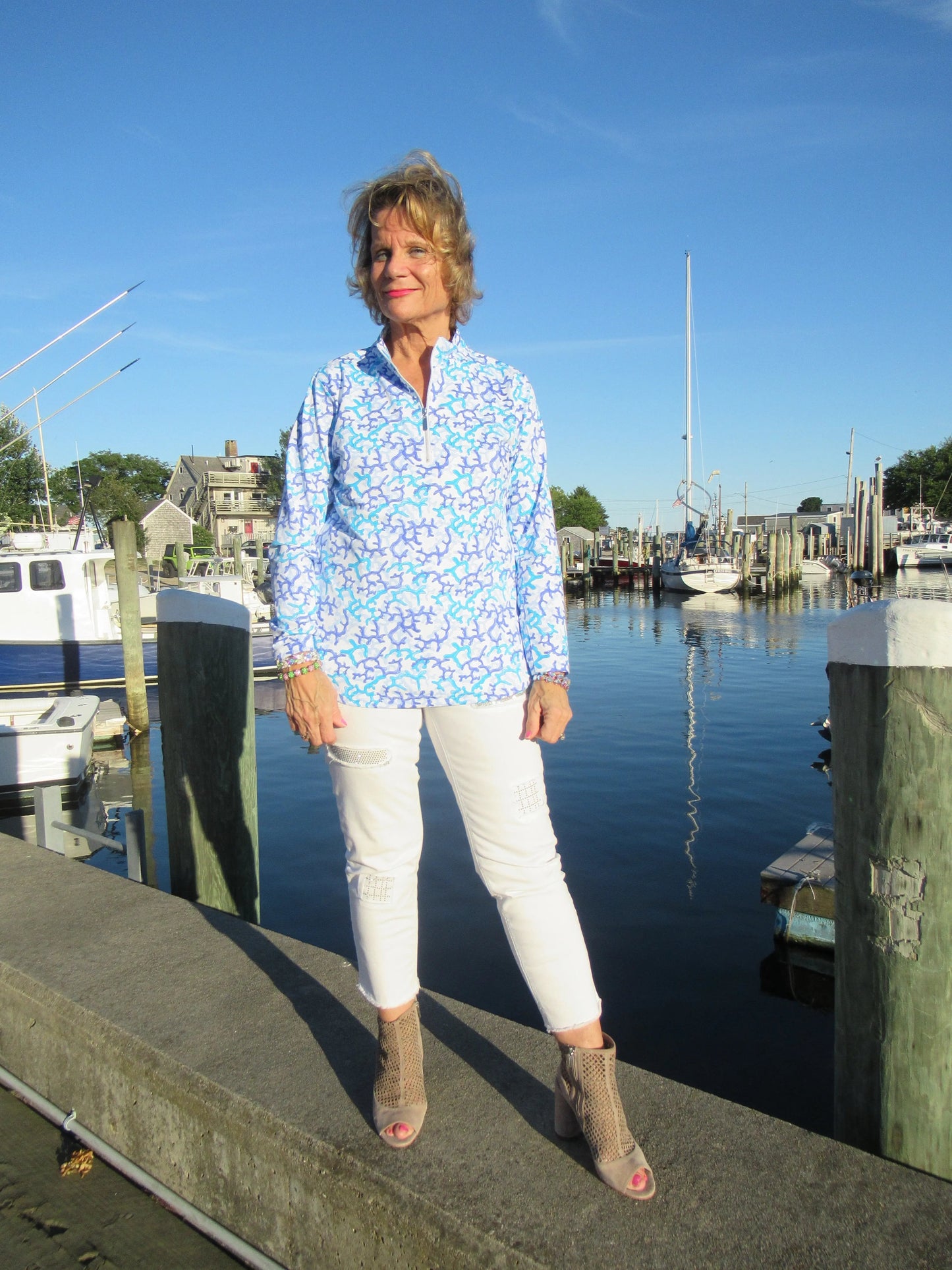 AQUA REEF ZIPPER TOP