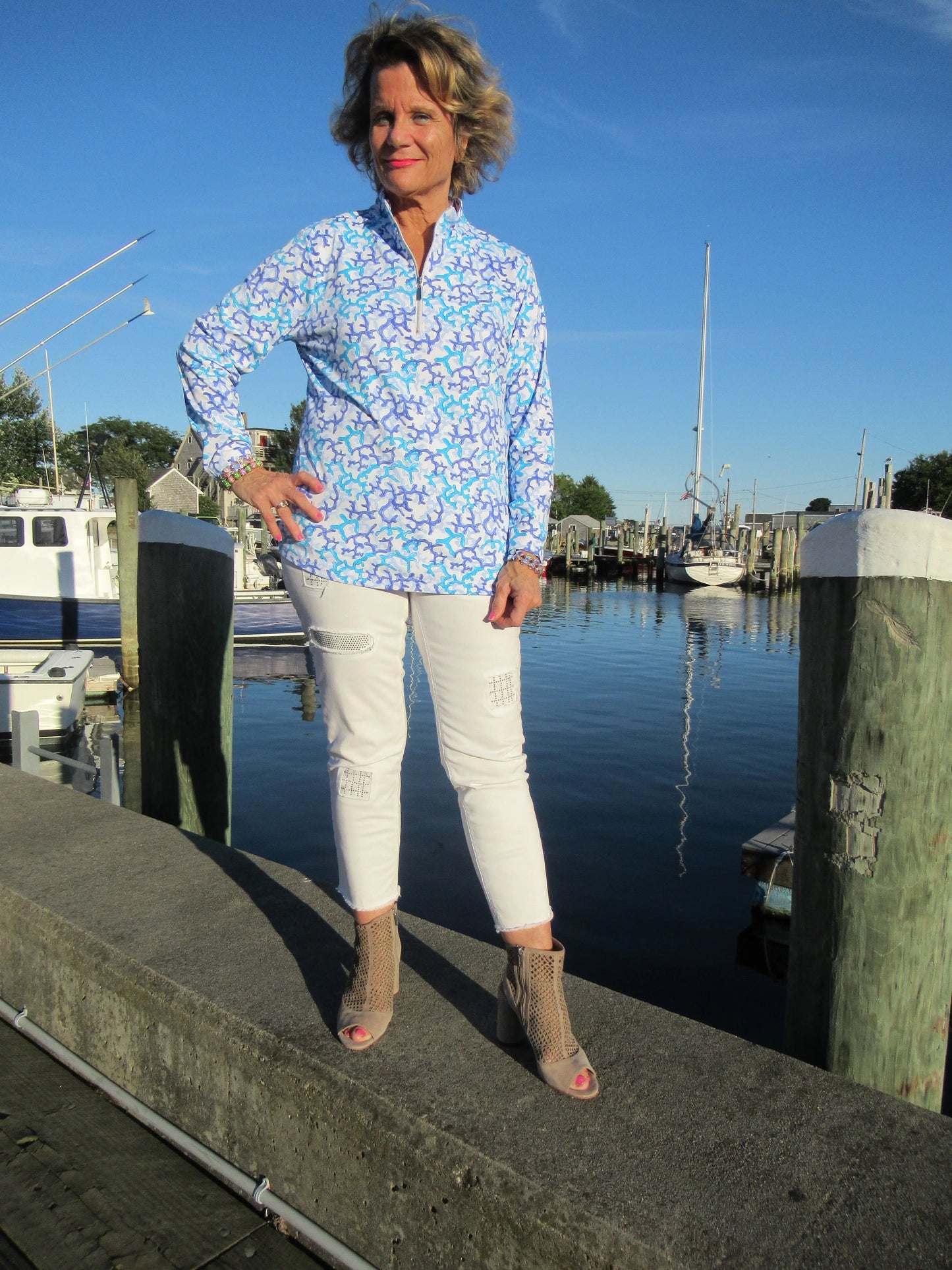 AQUA REEF ZIPPER TOP