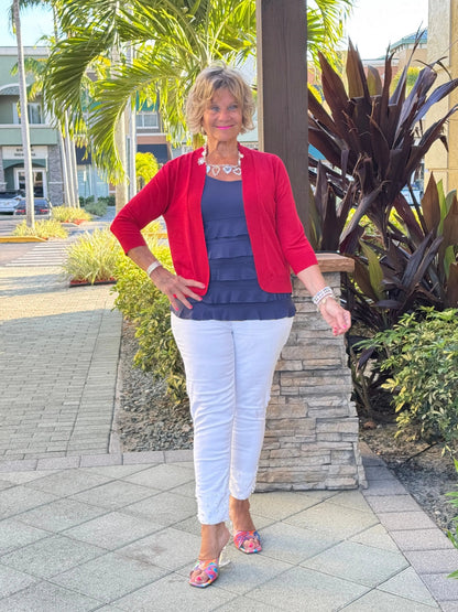 LULU-B CRIMSON RED PEYTON SHRUG